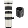 Andoer Camera MF Super Teleobiettivo zoom F/8.3-16 420-800mm T2 Mount con RF-mount anello adattatore 1/4 filettatura di ricambio per Canon EOS R/ R3/ R5/ R5C / R6/ RP RF-Mount Cameras, bianco