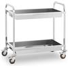 Carrello di servizio inox dim. 108,5x59x93,5H cm - 3 piani - con 2 ruote con  freno