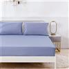 Jemiipee Lenzuola con Angoli in Tinta Unita, Letto Francese 140x200 cm - Lenzuola Sotto con Angoli Transpirante e Lavabile in Microfibra Morbida, Lavanda