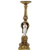 DRW Candelabro a vela con un angelo classico dorato e bianco in resina dipinta a mano 40 cm