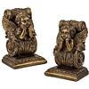 DRW Fermalibri classici a forma di angelo dorati in resina dipinta a mano 12 x 10 x 19 cm ogni parte