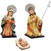 DRW Mistero Nascita di 3 Pezzi Stile Vergine Almudena in Resina Dipinto a Mano 15 cm Altezza