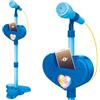 Teorema Giocattoli Teorema 67204 - Microfono Karaoke Bluetooth Blu, Altezza Max. 95cm, Connetti allo Smartphone, con Porta Telefono, con Luci e Suoni