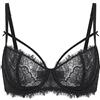 DOBREVA Donna Reggiseno Push Up Balconcino Taglie Forti con Ferretto Pizzo Senza Imbottitura Bianco Cocco 5D