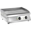 AMITEK Fry top elettrico con piano rigato cm 59.5 x 40