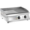 AMITEK Fry top elettrico con piano 1/2 liscio 1/2 rigato da cm 59.5x40