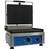 AMITEK Piastra elettrica in ghisa con piano e coperchio rigato cm 36 x 27