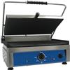 AMITEK Piastra in ghisa elettrica con piano rigato e coperchio rigato cm 45 x 27