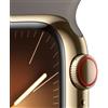 Apple Watch Series 9 GPS + Cellular Cassa 41mm in Acciaio inossidabile Oro con Cinturino Sport Creta - S/M