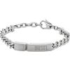Diesel Bracciale Da Uomo, 18 Cm - 19,5 Cm Bracciale In Acciaio Inossidabile Argentato, DX0966040