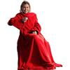 CelinaTex TV Decke Coperta soffice con Maniche Tasche Tasche per i Piedi Microfibra Pile Coral Coperta 150 x 180 cm Rosso