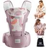 Bebear Marsupio,Bebamour Marsupio per 0-36 mesi, marsupio traspirante da neonato a bambino, approvato dagli standard di sicurezza, seggiolino ergonomico 6 in 1 anteriore (New Air Pink)