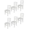 t m c s Tommychairs - Set 6 sedie modello Venezia per cucina bar e sala da pranzo, robusta struttura in legno di faggio laccata bianco e seduta in legno