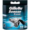 Gillette Sensor Excel Cofanetti Lame di ricambio 10 pezzi per uomo