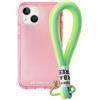 Case&Me Urban per iPhone 14 con Laccetto Multiuso Rimovibile, Cover Trasparente Colorata Fashion, Rosa