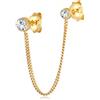 Elli Orecchini a doppio stallone da donna Trend Blogger con Cristalli in Argento 925