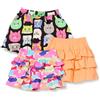 Amazon Essentials Gonne Pantalone lavorate a Maglia con Volant (precedentemente Spotted Zebra) Bambine e Ragazze, Pacco da 3, Arancione Chiaro/Nero Gatti/Rosa Stampa Arcobaleno, 3 Anni