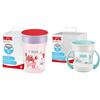 NUK Magic Cup Bicchiere Antigoccia, Bordo Anti-Rovesciamento A 360°, 8+ Mesi, Senza Bpa, Color Granchio Rosso, 230 Ml, ‎13.1 X 8.9 X 8.7 Cm & Mini Magic Cup bicchiere antigoccia