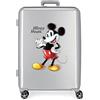 Disney Valigia media Disney 100 Mickey Joyful Grigio 48x70x26 cm ABS rigido Lucchetto TSA integrato 81L 2 kg 4 Ruote doppie