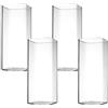 HENGBIRD Bicchieri trasparenti da 4 pezzi, 400 ml, set di bicchieri da long drink, sottili quadrati, eleganti bicchieri da bar per acqua, succo di birra, bevande e cocktail mojito e bevande miste
