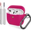 KOKOKA Custodia in Silicone Compatibile per AirPods 3 con Kit di Pulizia, Case Cover Protettiva in Premium Silicone per Airpods Terza Generazione 2021 con Moschettone, Watermelon Red