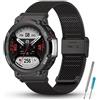 SenMore Cinturino Compatibile con Amazfit T-Rex 2, Cinturino in Acciaio Inossidabile in Metallo Cinturino per Smartwatch Amazfit T-Rex 2.