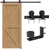 CCJH 1,5M/5FT Binario per Porta Scorrevole Kit Nero e Rustico Porta Scorrevole Kit Accessori