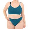 LEELA LAB Reggiseno Senza Ferretto Donna Taglie Forti, Comodo e Versatile con Spalline Regolabili, Realizzato con Tecnologia Seamless Senza Cuciture - Made in Italy (Petrol Green, XXL)