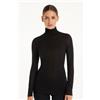 Tezenis Maglia Collo Alto In Viscosa E Lana Merino Donna Nero