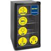 METRO Professional Mini Frigo per Bevande GPC1088 Con Porta in Vetro, 220-240V, 3 Ripiani Regolabili, Frigo Bar Silenzioso con Illuminazione LED, Frigo Da Ufficio, Bar, Gastronomia (Nero, 88 L)