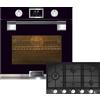 Kaiser Olan Set Forno Kaiser EH 6338s da incasso, elettrico, autosufficiente, nero 79L,Forno Pyrolyse autopulente + KCG 9387 piano cottura a gas 90 cm in vetro nero 5 Wok 3,8 kW gas naturale o gas propano