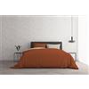 Italian Bed Linen Set Copripiumino 100% Cotone Natural Color, Made in Italy - Parure Copri Piumino - Sacco Piumone 250x200 cm con Doppia Patella e Federe Cuscino, Matrimoniale, Terra/Panna