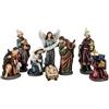 DRW Mistero Nascita 8 Pezzi Classico con Re, Angel, Pastore in Resina Dipinto a Mano 22 cm Altezza