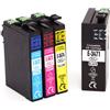 4 Cartucce Epson T3476 Multipack Nero + Colore compatibile