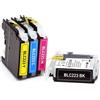 4 Cartucce Brother LC-223 Multipack Nero + Colore compatibile per Brother MFC-J1140W