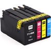 4 Cartucce Hp P2V32A Multipack Nero + Colore compatibile per Hp DESIGNJET T520