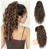 PORSMEER Extension a coda di cavallo, 45,7 cm, multistrato, con clip, extension per capelli lunghi, ricci e mossi, capelli sintetici naturali e soffici, per uso quotidiano (marrone cioccolato)