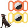 WALLFID Airtag Collare per cani, custodia in silicone per GPS Tracking Finder, custodia protettiva compatibile con Apple Airtag, collare per cani e gatti, accessori per animali domestici(giallo-arancione)