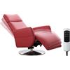 CAVADORE Cobra - Poltrona reclinabile in vera pelle, con 2 motori elettrici e batteria, 71 x 108 x 82 cm, colore: Rosso