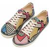 DOGO Femme Cuir Vegan Multicolore Baskets - Chaussures de Marche Confortables et Décontractées Faites à la Main, Painting in Harmony Motif
