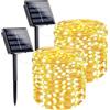 Mafiti 【2Pacchi】Luci Solari Esterno,12M 2 * 120 Catena Luminosa Esterno Solare Impermeabili con 8 Modalità decorazione,per Giardino,Natale,Festa,interni ed esterni