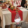 SOMYTING Runner da Tavola Natalizio 3D 180 cm Babbo Natale Motivo Natalizio per Decorazioni da Tavolo per Feste di Natale in Tessuto di Cotone Lino Rosso