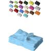 EXKLUSIV HEIMTEXTIL Set di asciugamani con fiocco, set da 4 pezzi, 30 x 50 cm, azzurro