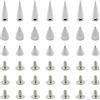 CEEYSEE 120 Pezzi Borchie a Cono Rivetti Punk 3 Taglie Rivet con Vite per Borse, Scarpe,Abbigliamento,Fai da Te Decorazioni (Argento 7 x 10/14/20mm)