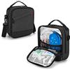 CURMIO Borsa termica per insulina da viaggio, borsa per alimenti per il diabete con tracolla per penna per insulina, glucometro e forniture per diabetici, Nero (solo borsa)
