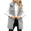 SEAUR Gilet Donna in Pile Morbido Giacca Invernale Senza Maniche Outwear Smanicato Caldo Cappotto con Tasche per Autunno Inverno Nero XXL