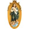 DRW Targa della vergine di immacolata da appendere in resina dipinta a mano 9 x 2 x 19 cm