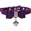 Corlidea Pet Bone Collare per cani con strass Diamond Buckle Pet Guinzaglio per gatti Collare con guinzaglio allungabile (viola b S)