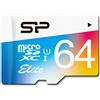 Silicon Power SP064GBSTXBU1V20SP Elite Scheda Micro SD da 64 GB con Adattatore SD, UHS-1 Classe 10, Velocità di Lettura Fino a 85MB/s, Nero