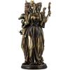 DRW Figura di Hekate Dea della Magia Guardiana della Notte e Dea degli Stregoni e Stregoni Finitura Bronzo in Resina Dipinto a Mano 10x10x29 cm
